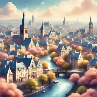 Una vista dall'alto della città di Parigi con la Senna che l'attraversa